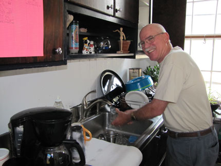 Doug Stell keeping the kitchen ready for visitors